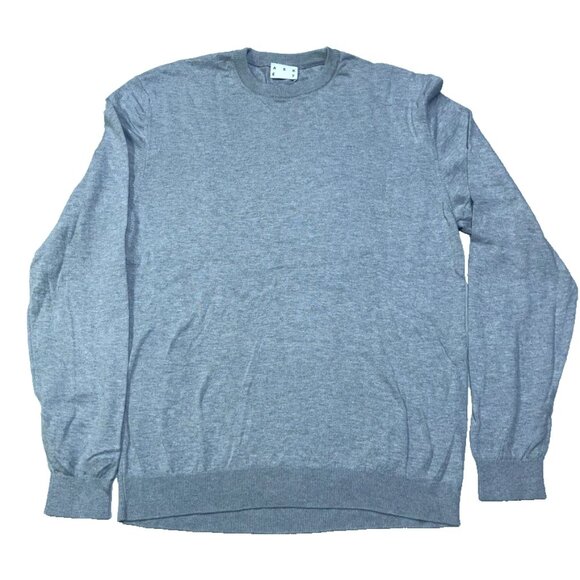 ASKET The Cotton Sweater Men Size M Short Grey Melange 100% Organic Cotton - Picture 1 of 7